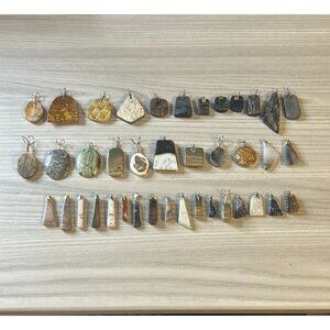 Lot 100+ Semi Precious Stone Pendants Jewelry Making Assorted Shapes Sizes